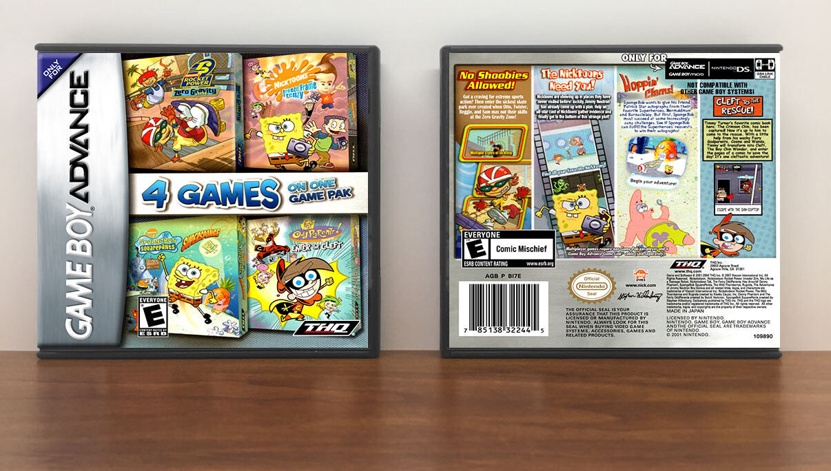 Nickelodeon 4 Games On One Game Pak, Artwork Spine Color: Chrome