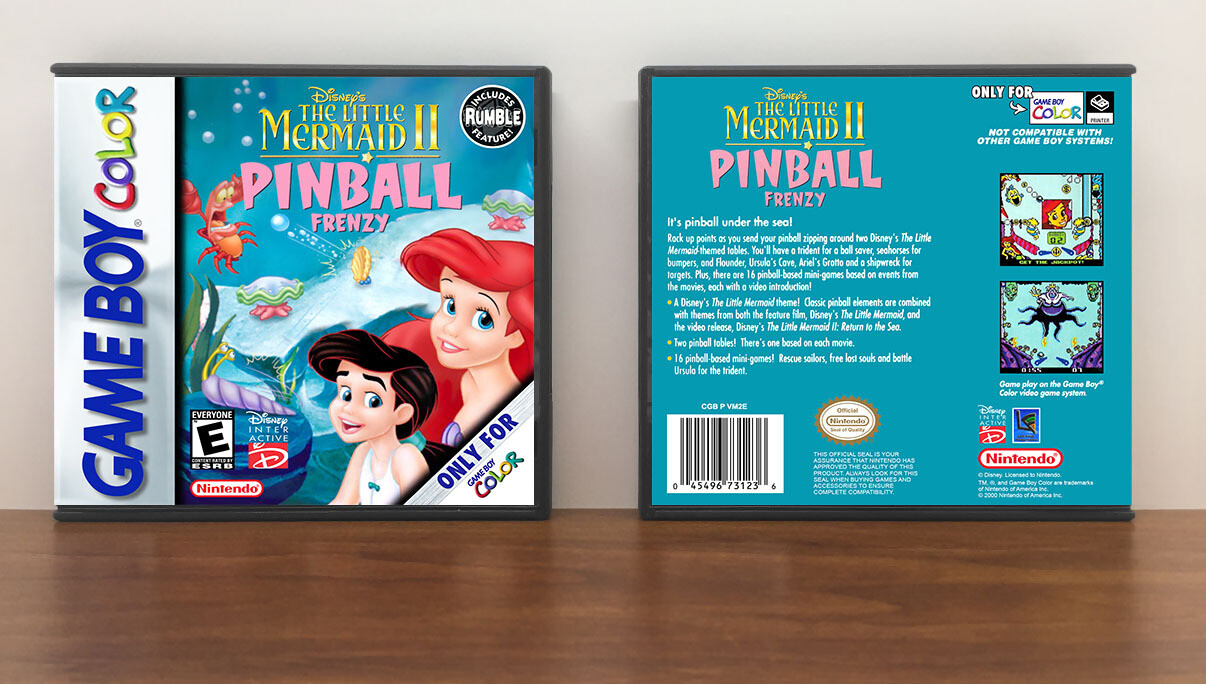 Disney&#39;s Little Mermaid II, The: Pinball Frenzy, Case Color: DARK GREY (OEM DS CASE COLOR), Artwork Spine Color: Chrome