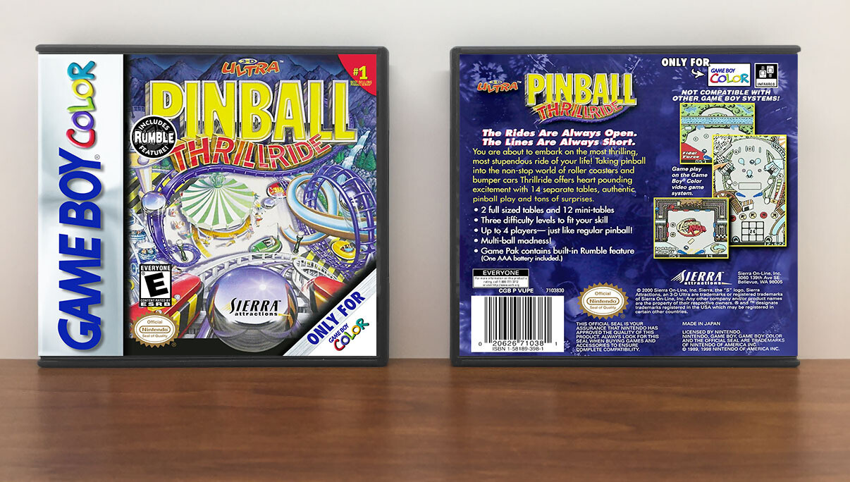3D Ultra Pinball: Thrillride, Case Color: DARK GREY (OEM DS CASE COLOR), Artwork Spine Color: Chrome