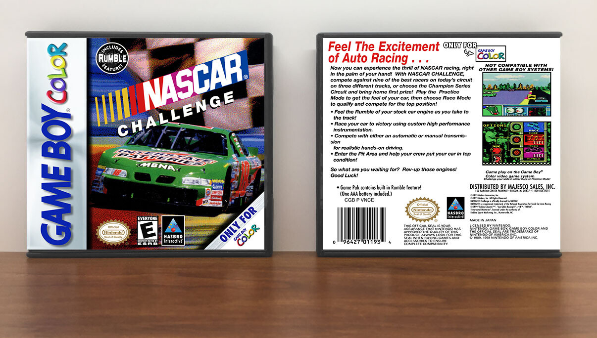 NASCAR Challenge, Case Color: DARK GREY (OEM DS CASE COLOR), Artwork Spine Color: Chrome
