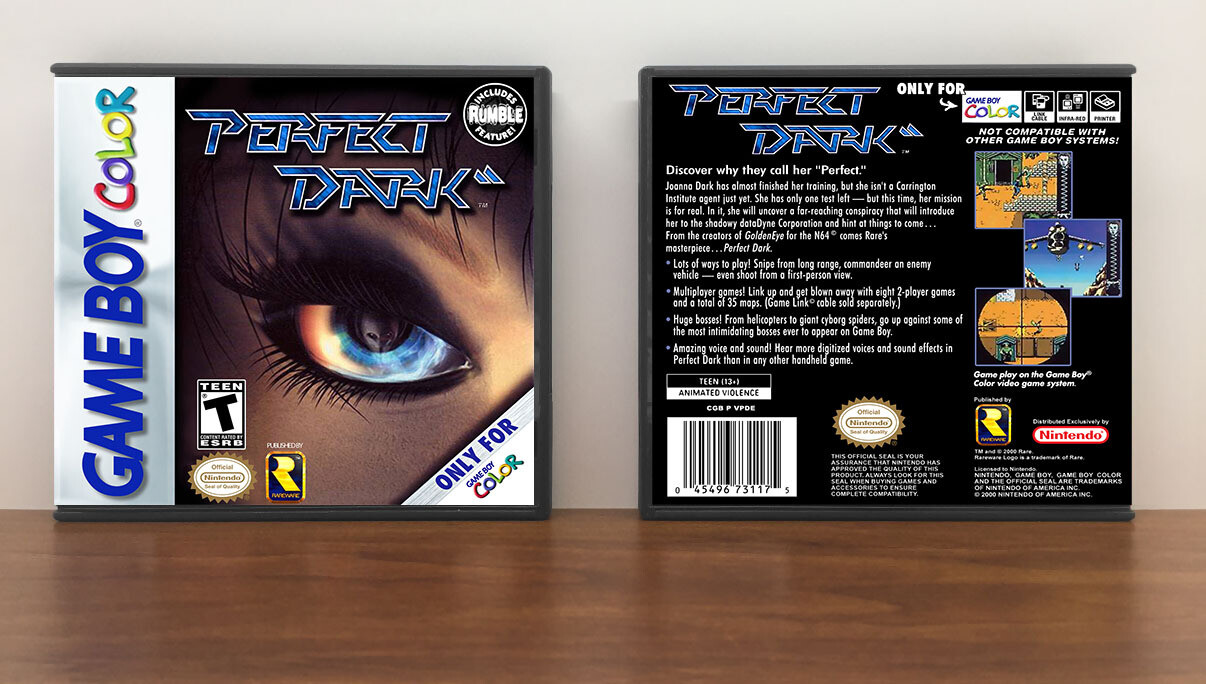 Perfect Dark, Case Color: DARK GREY (OEM DS CASE COLOR), Artwork Spine Color: Chrome