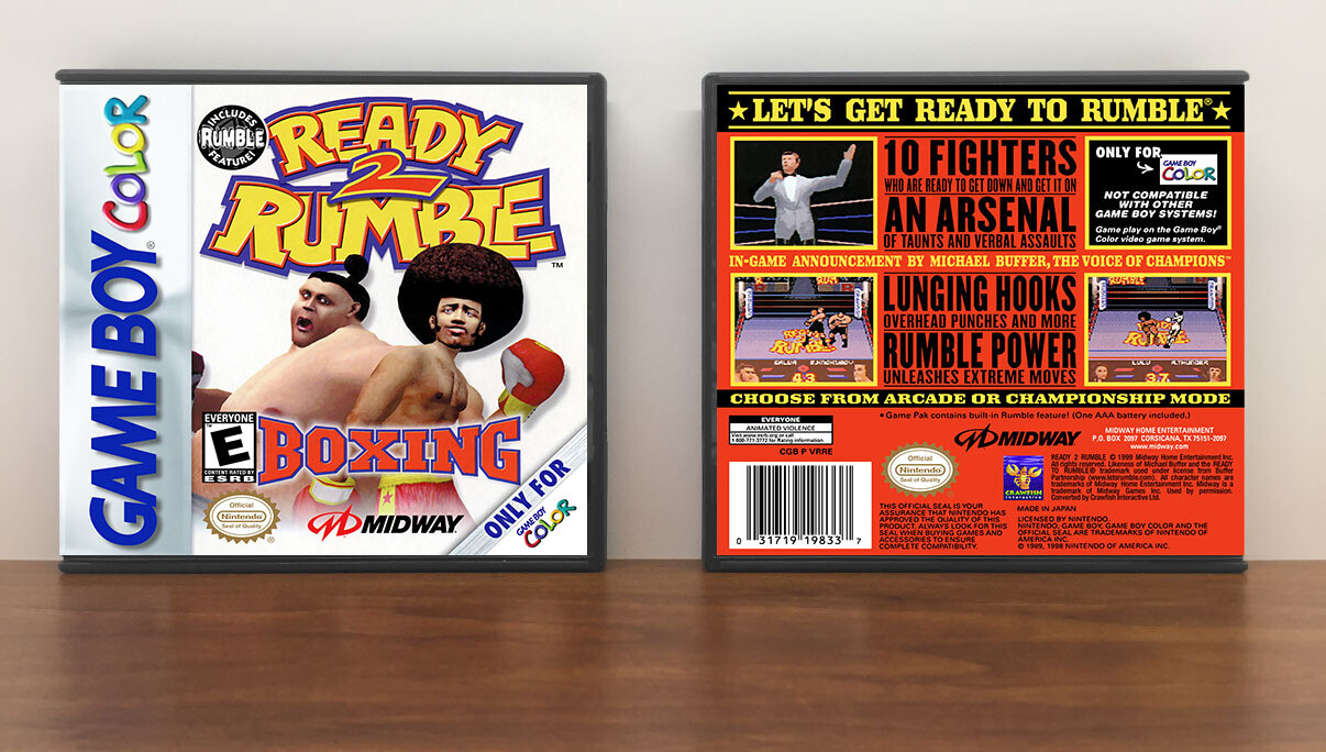 Ready 2 Rumble Boxing (Thick), Case Color: DARK GREY (OEM DS CASE COLOR), Artwork Spine Color: Chrome