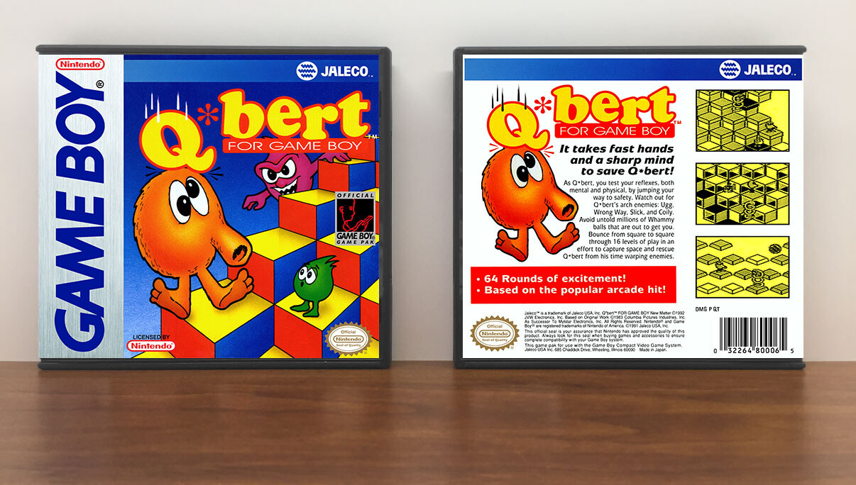 Q*bert for Gameboy, Artwork Spine Color: Chrome