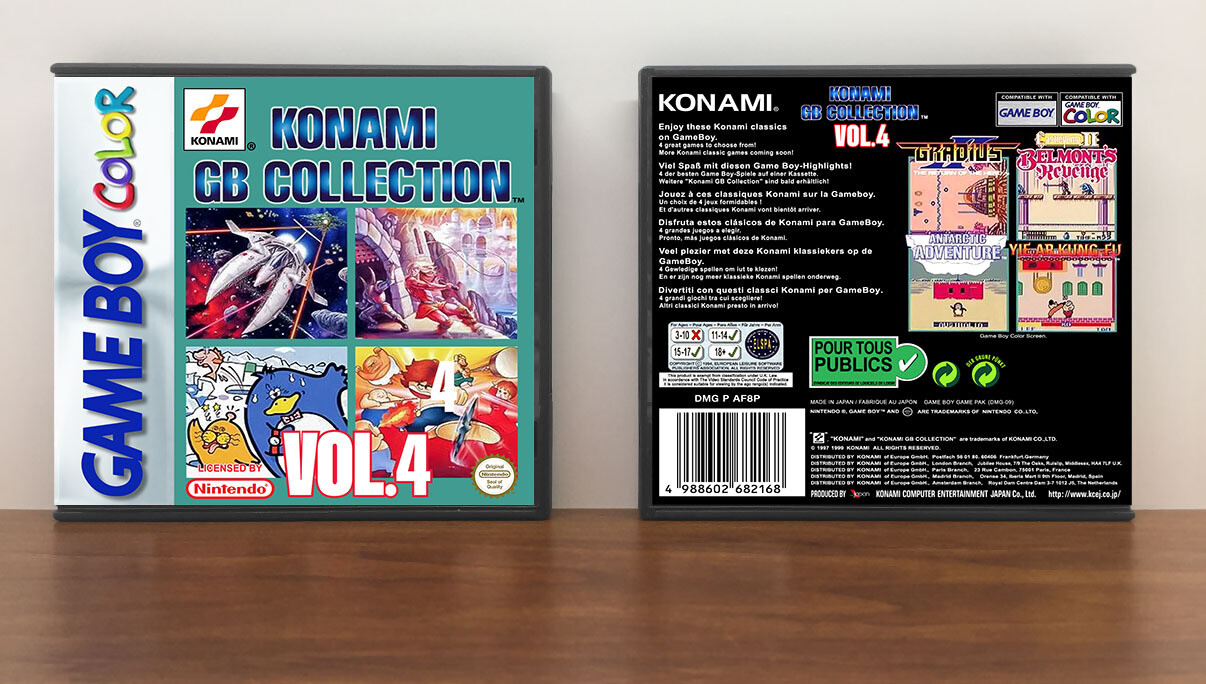 Konami GB Collection Vol.4 (PAL), Artwork Spine Color: Chrome