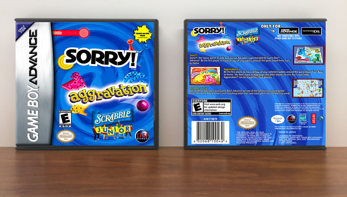 Aggravation / Sorry / Scrabble Junior, Artwork Spine Color: Chrome