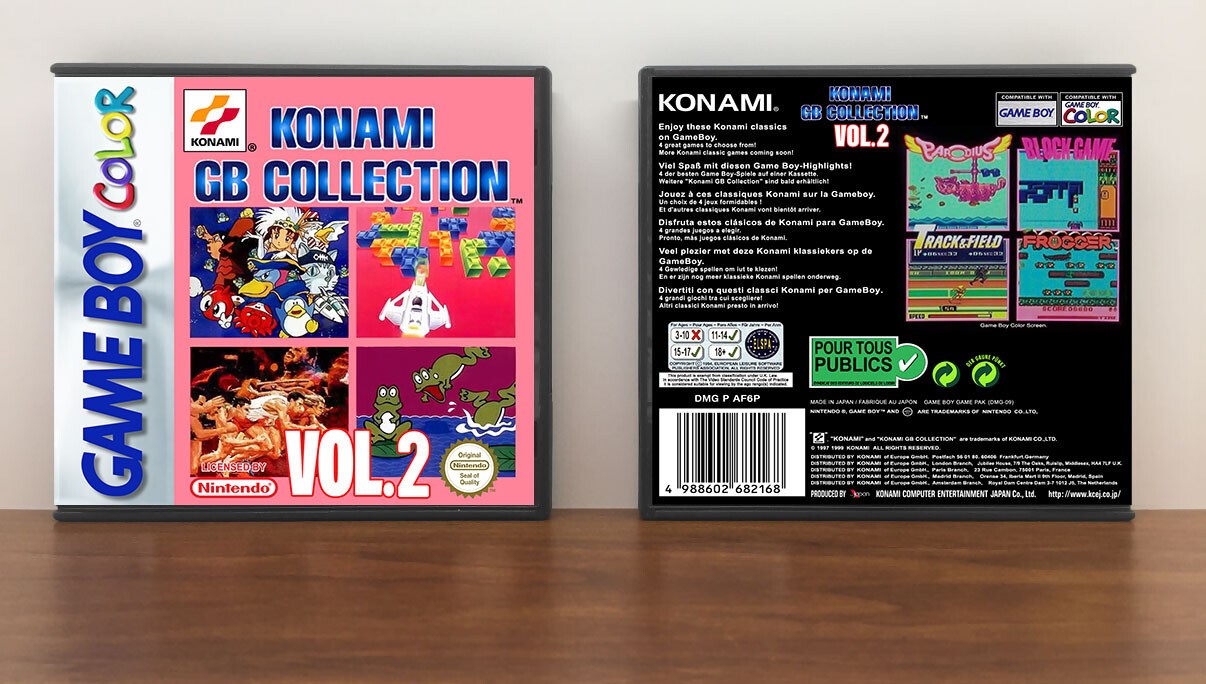 Konami GB Collection Vol.2 (PAL), Artwork Spine Color: Chrome