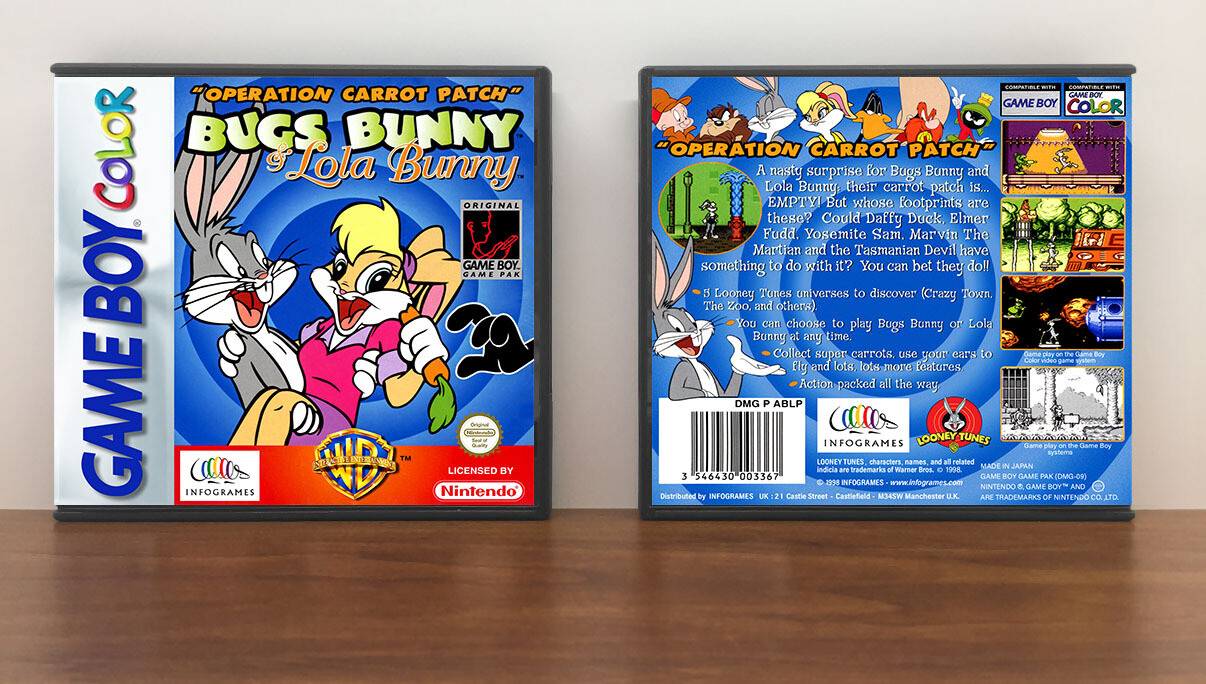 Bugs Bunny &amp; Lola Bunny: Operation Carrot Patch (PAL), Artwork Spine Color: Chrome
