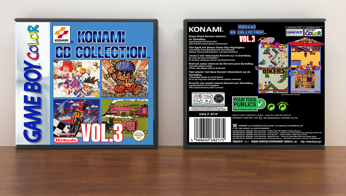 Konami GB Collection Vol.3 (PAL), Artwork Spine Color: Chrome