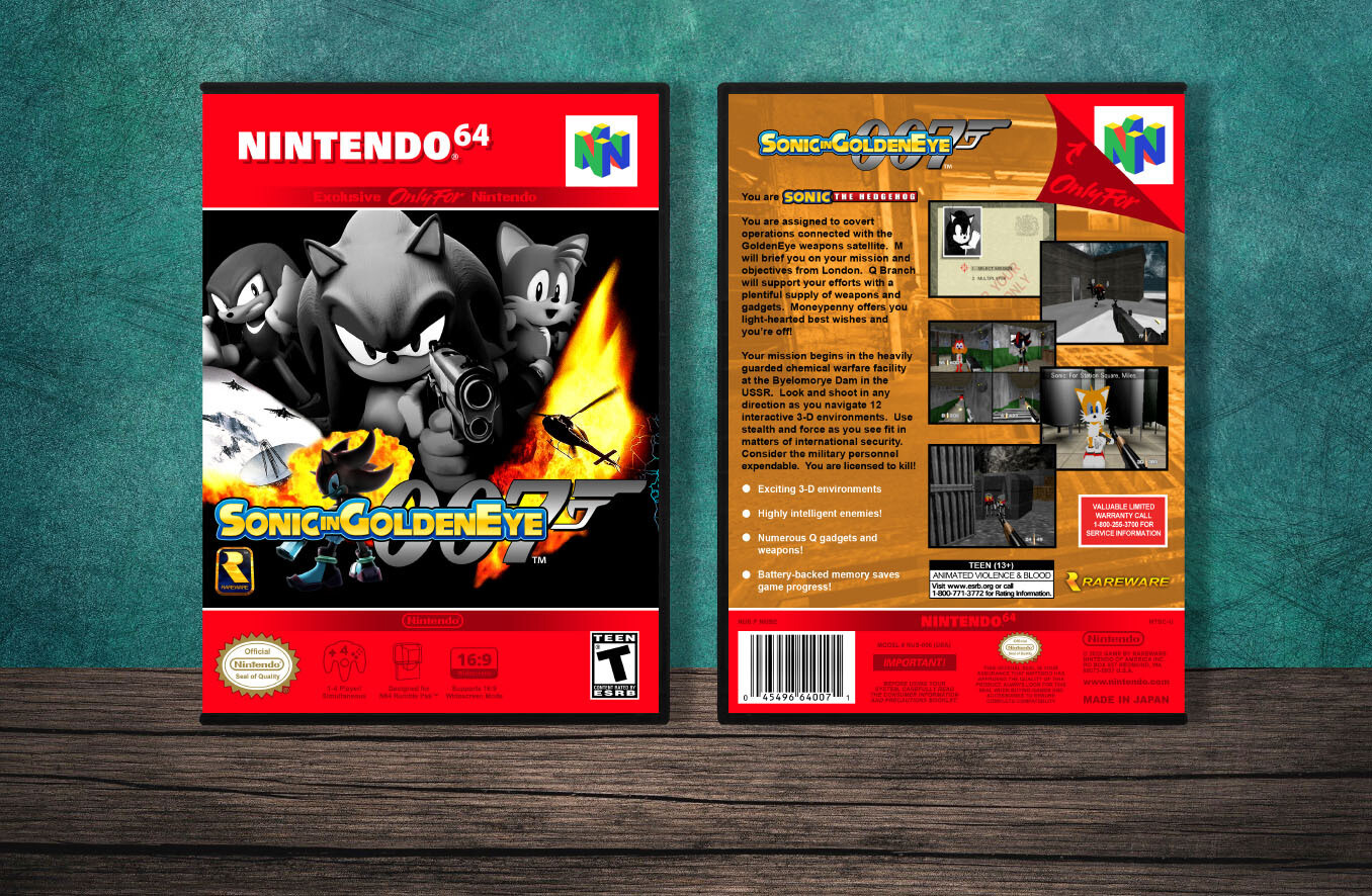 Sonic in Goldeneye 007, Case Color: DARK GREY (OEM DS CASE COLOR)