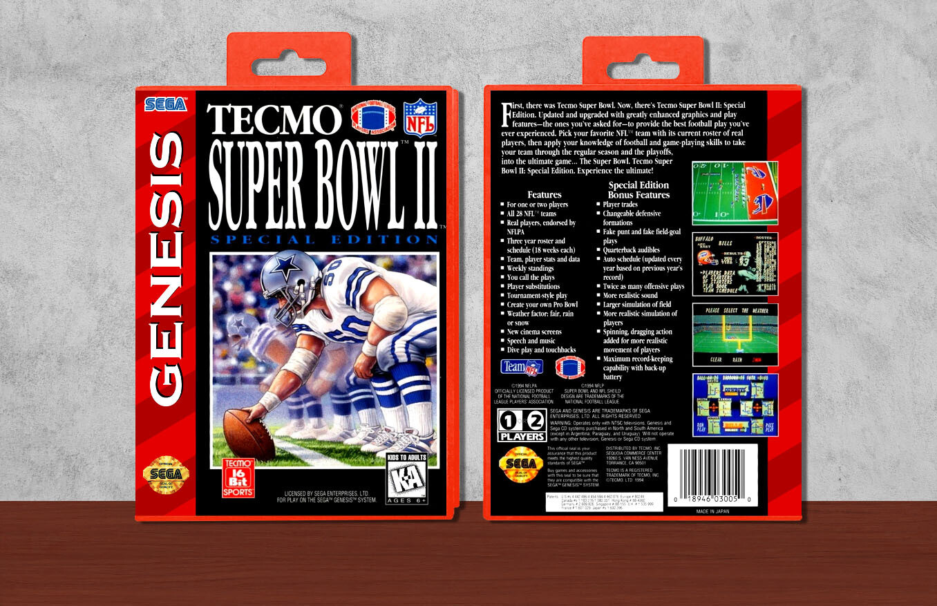 Tecmo Super Bowl II: Special Edition, Case Color: Red