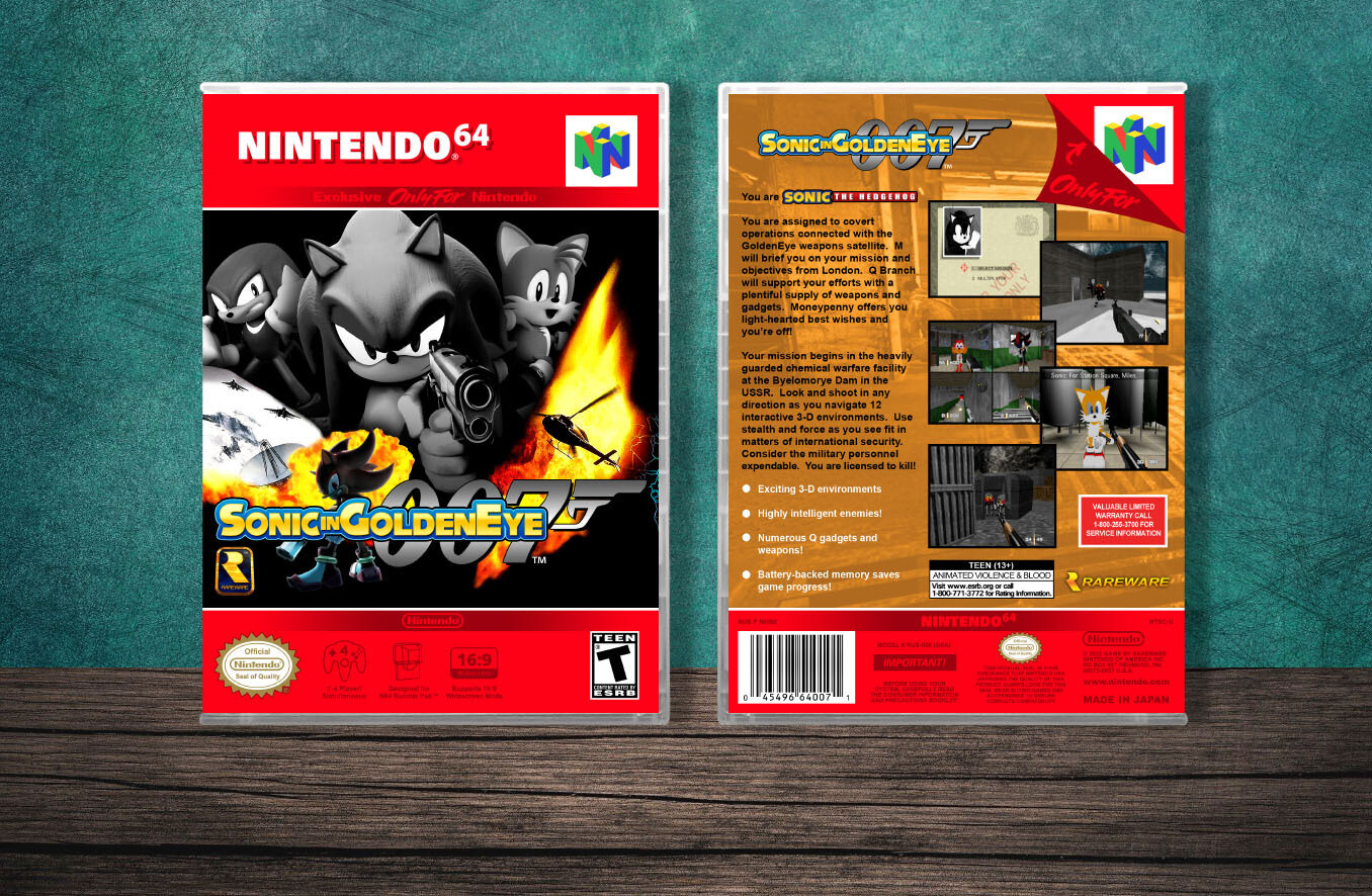 Sonic in Goldeneye 007, Case Color: CLEAR (Transparent)