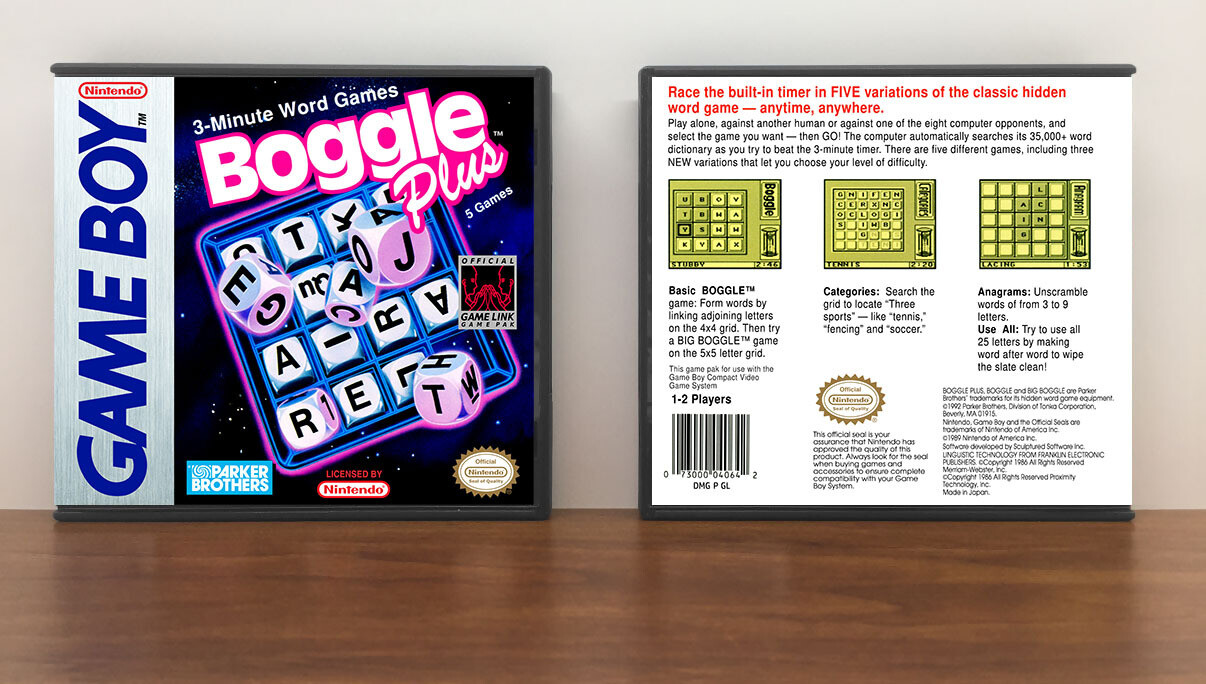 Boggle Plus, Artwork Spine Color: Chrome