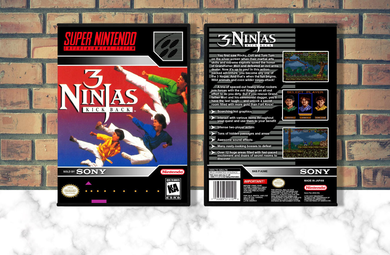 3 Ninjas Kick Back, Case Color: DARK GREY (OEM DS CASE COLOR)
