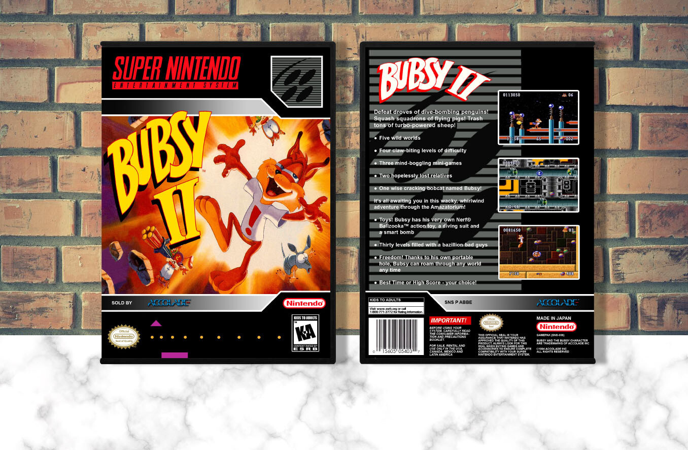 Bubsy II, Case Color: DARK GREY (OEM DS CASE COLOR)