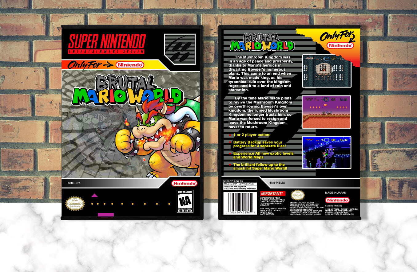 Brutal Mario World, Case Color: DARK GREY (OEM DS CASE COLOR)