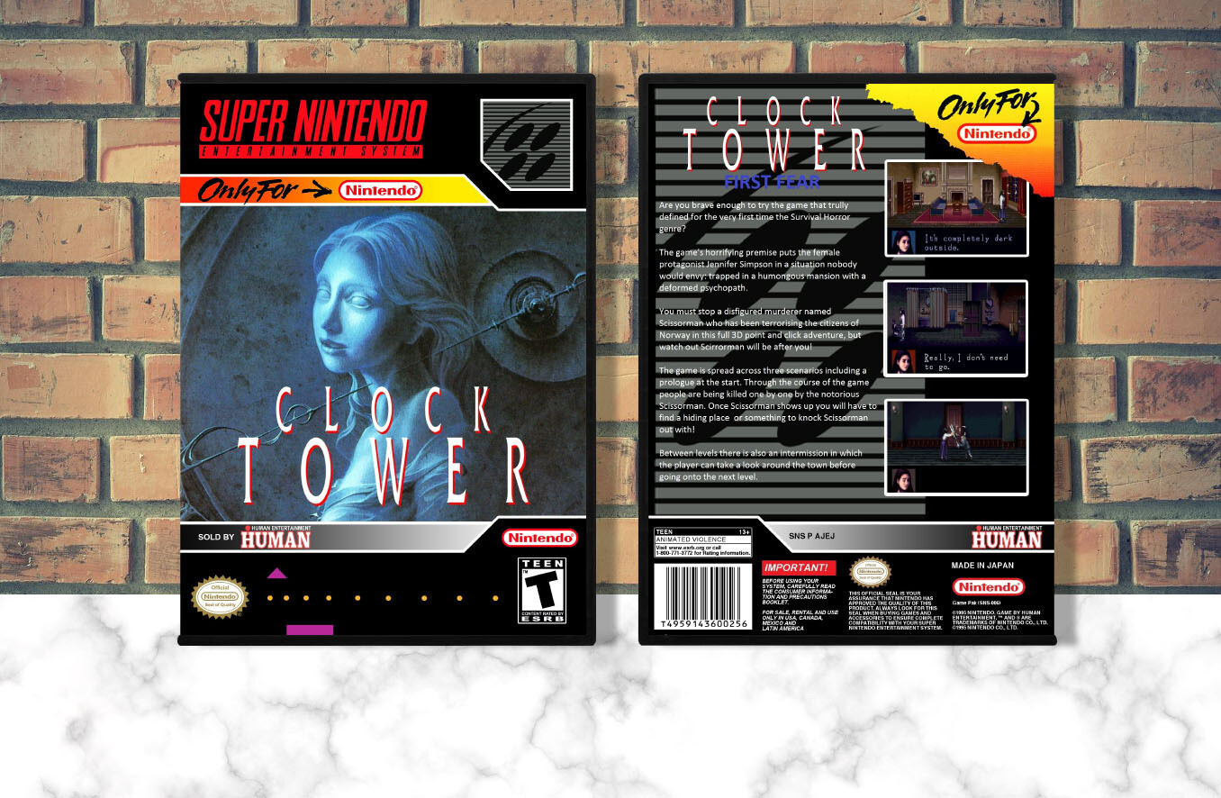 Clock Tower SNES Video Game Case