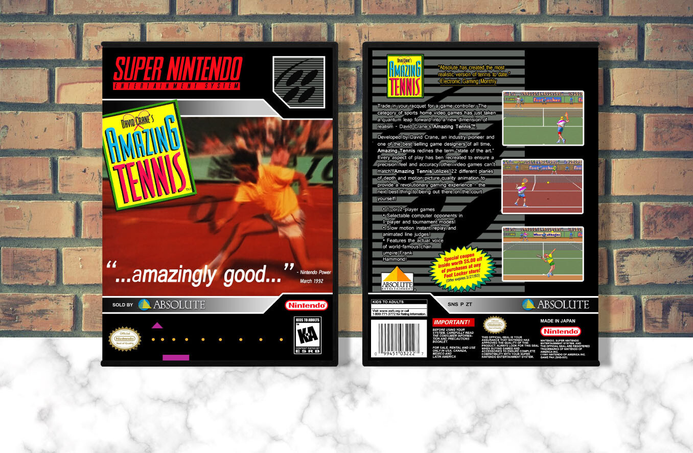 David Crane&#39;s Amazing Tennis, Case Color: DARK GREY (OEM DS CASE COLOR)