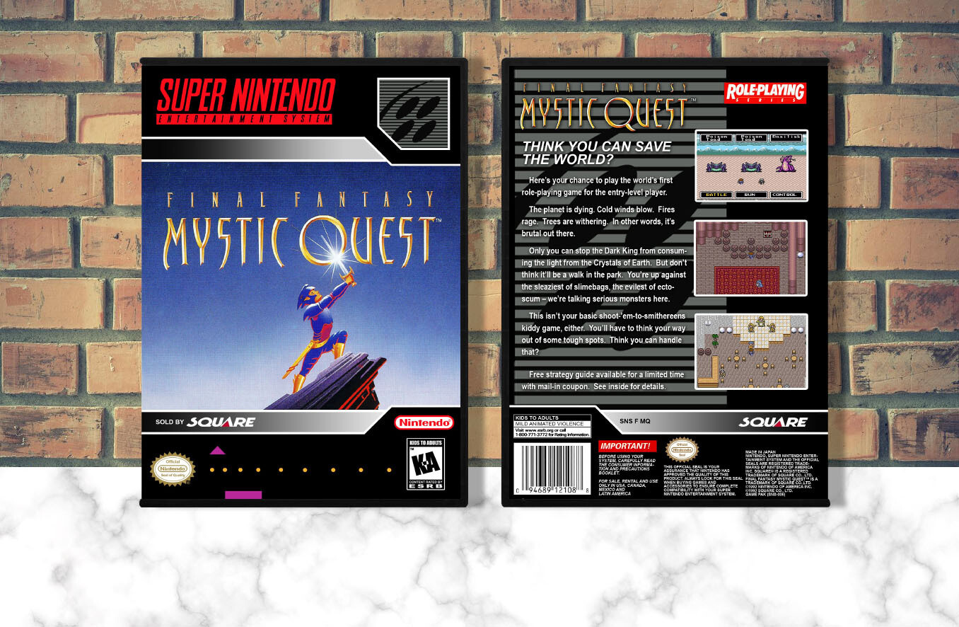 Final Fantasy Mystic Quest, Case Color: DARK GREY (OEM DS CASE COLOR)