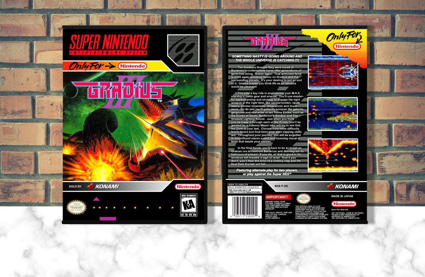 Gradius III, Case Color: DARK GREY (OEM DS CASE COLOR)