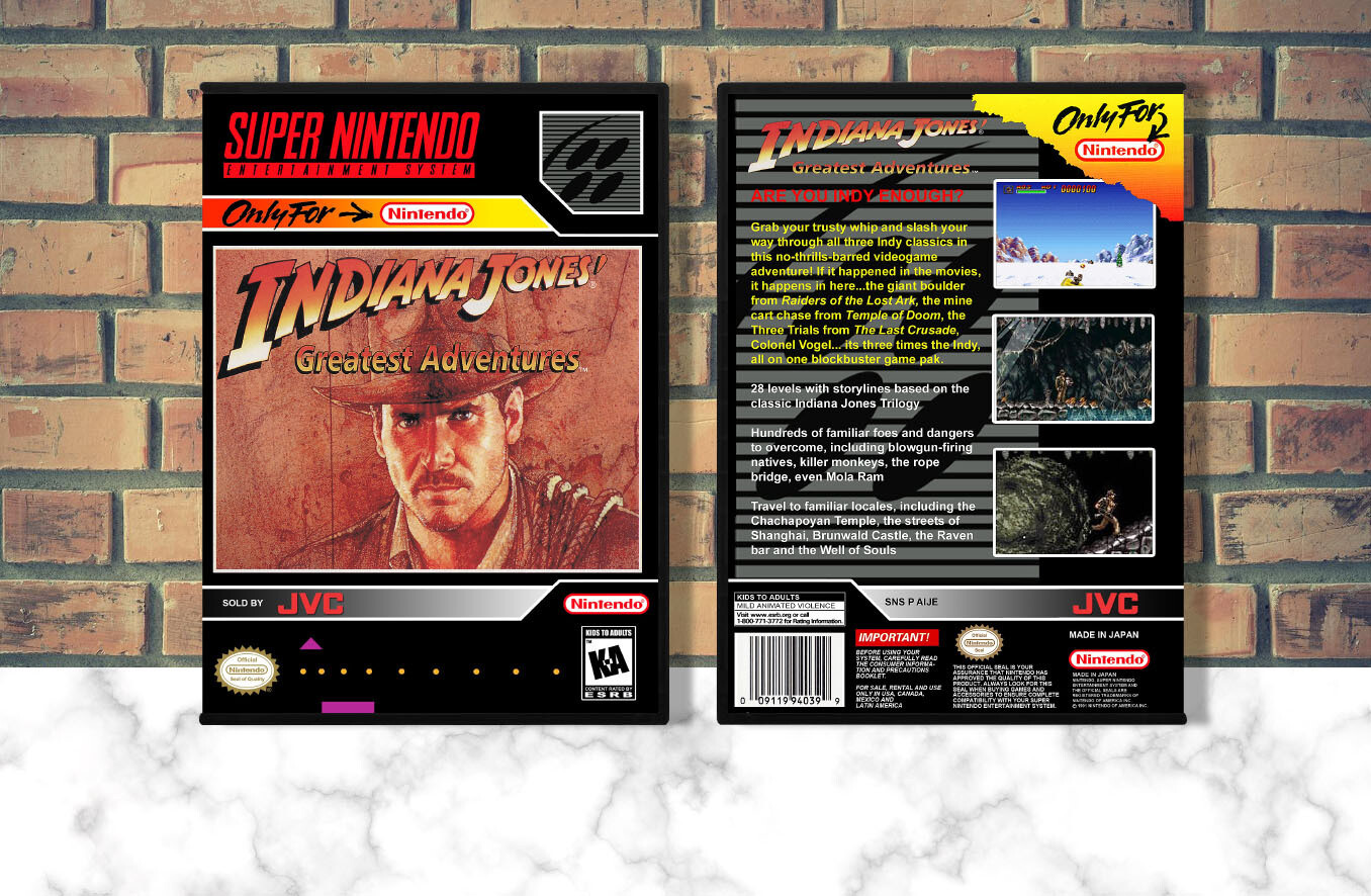 Indiana Jones' Greatest  Adventures, Case Color: DARK GREY (OEM DS CASE COLOR)