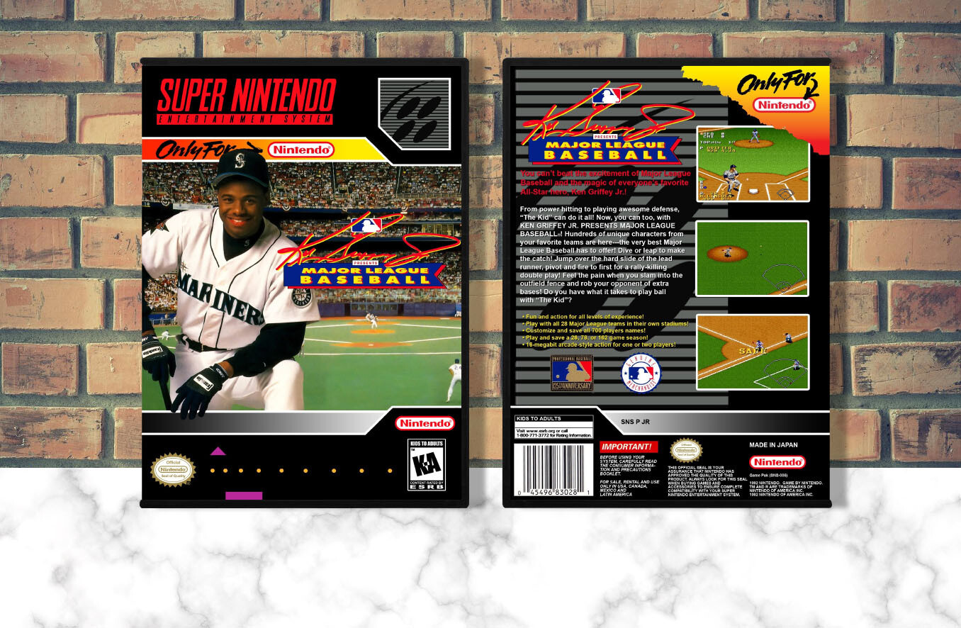 Ken Griffey Jr. Presents Major League Baseball SNES Video Game Case