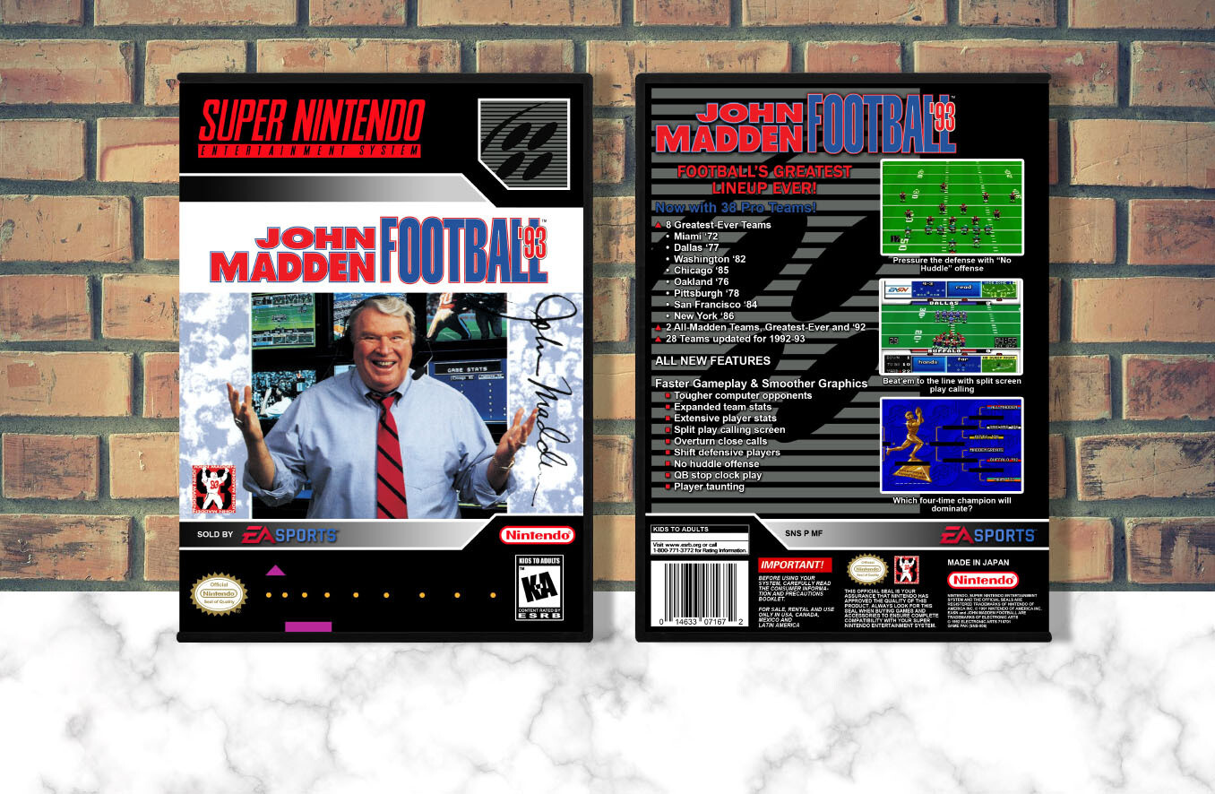 John Madden Football '93, Case Color: DARK GREY (OEM DS CASE COLOR)