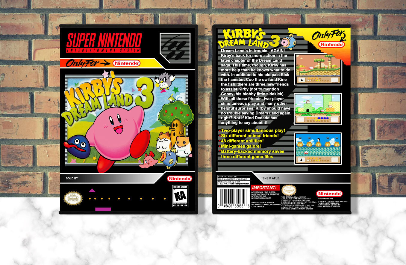 Kirby's Dream Land 3, Case Color: DARK GREY (OEM DS CASE COLOR)