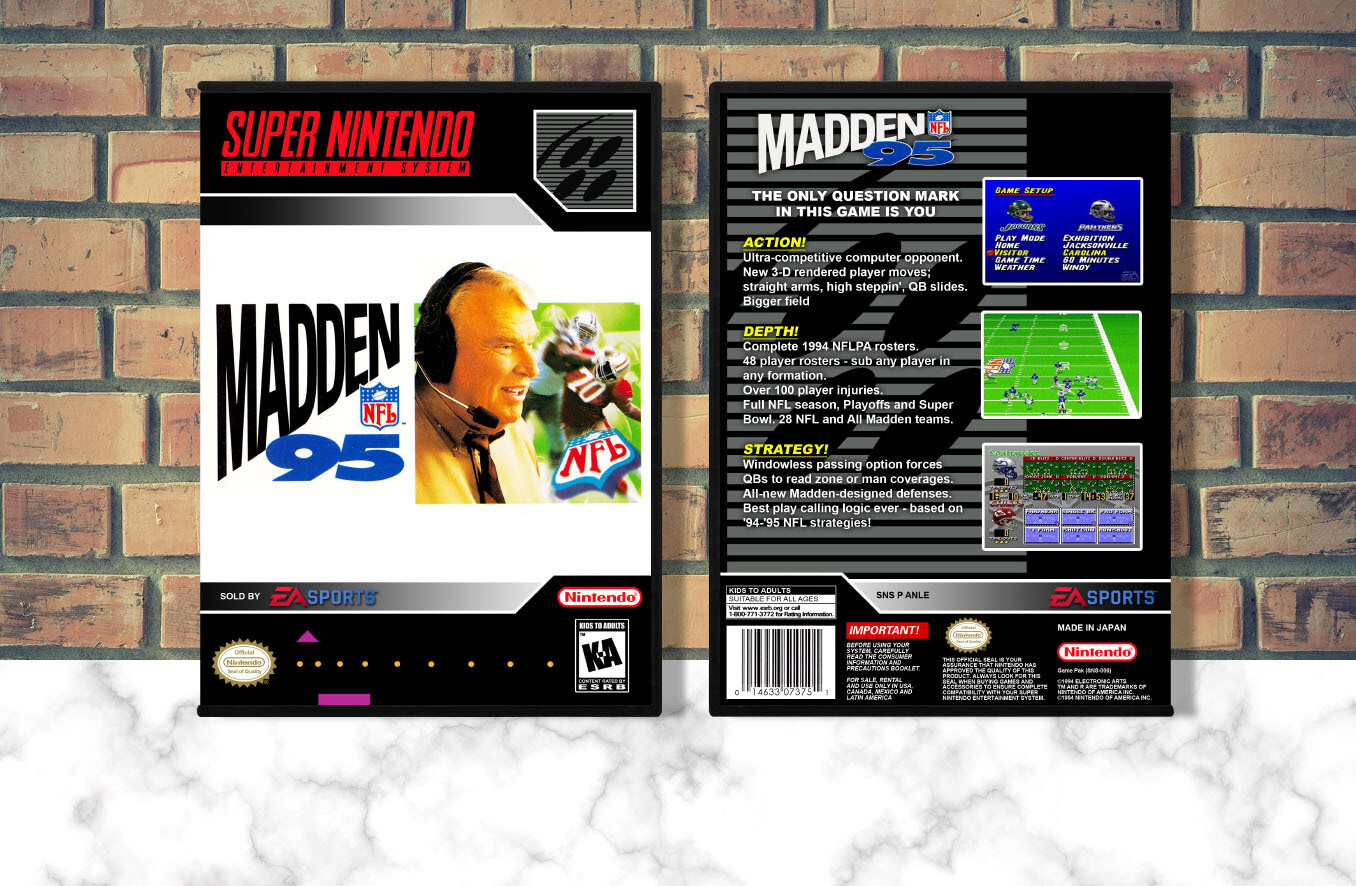 Madden NFL '95, Case Color: DARK GREY (OEM DS CASE COLOR)