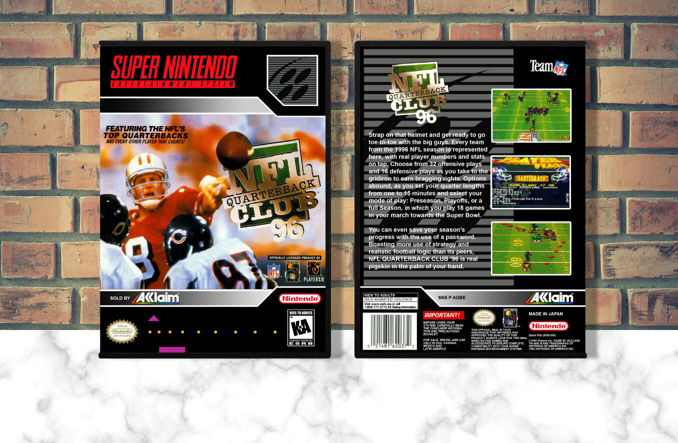 NFL Quarterback Club '96, Case Color: DARK GREY (OEM DS CASE COLOR)