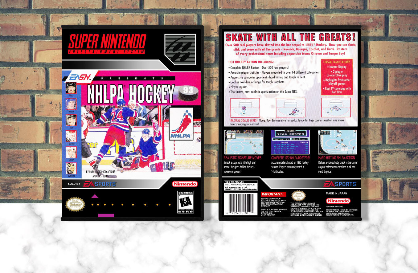 NHLPA Hockey '93, Case Color: DARK GREY (OEM DS CASE COLOR)