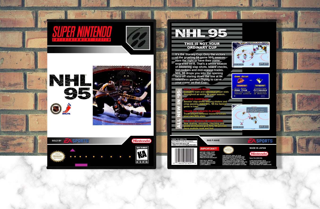 NHL '95, Case Color: DARK GREY (OEM DS CASE COLOR)