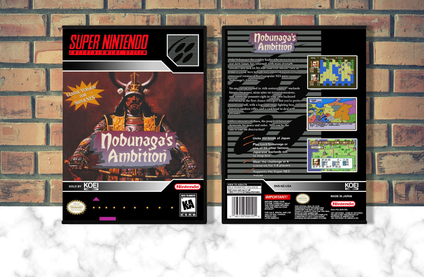 Nobunaga's Ambition, Case Color: DARK GREY (OEM DS CASE COLOR)