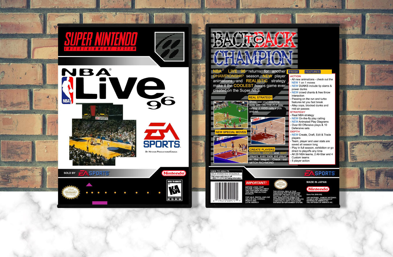 NBA Live '96, Case Color: DARK GREY (OEM DS CASE COLOR)