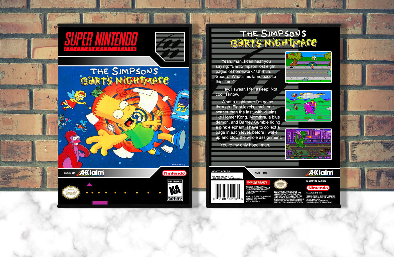 Simpsons, The: Bart's Nightmare, Case Color: DARK GREY (OEM DS CASE COLOR)