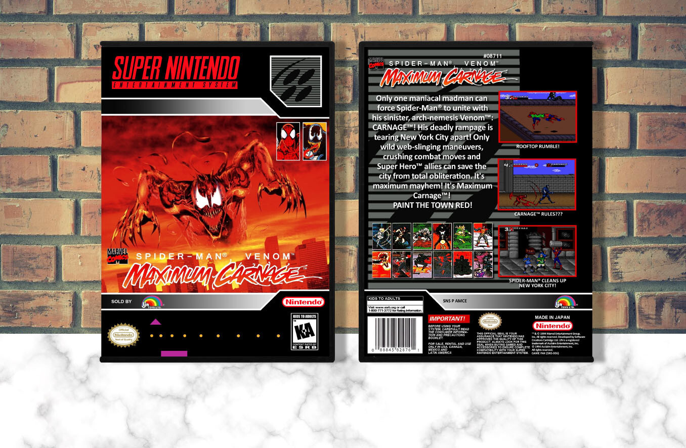 Spider-Man and Venom: Maximum Carnage, Case Color: DARK GREY (OEM DS CASE COLOR)