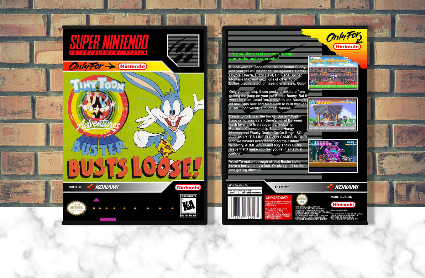 Tiny Toon Adventures: Buster Busts Loose, Case Color: DARK GREY (OEM DS CASE COLOR)