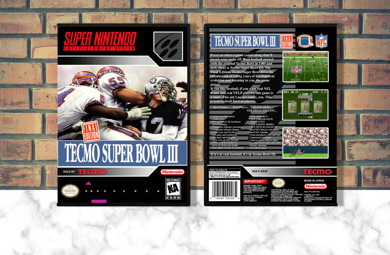 Tecmo Super Bowl III: The Final Edition, Case Color: DARK GREY (OEM DS CASE COLOR)