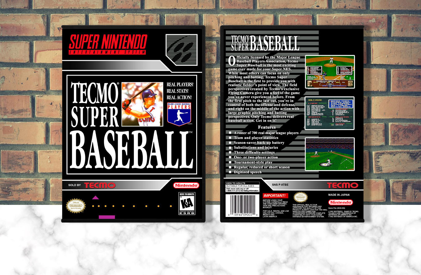 Tecmo Super Baseball, Case Color: DARK GREY (OEM DS CASE COLOR)