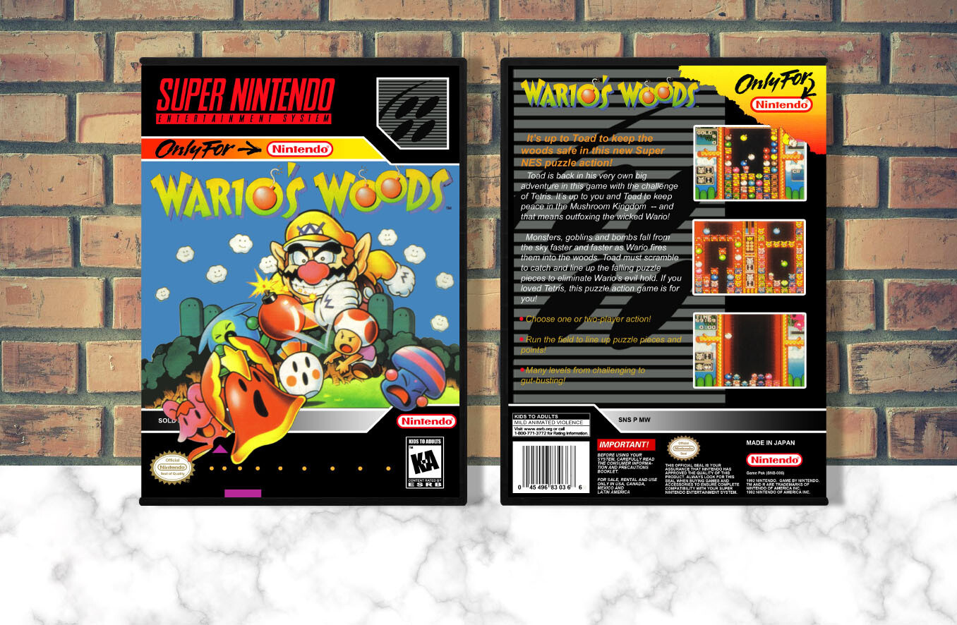 Wario's Woods, Case Color: DARK GREY (OEM DS CASE COLOR)