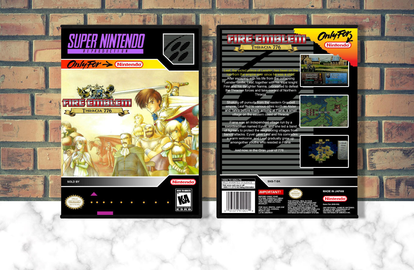 Fire Emblem: Thracia 776 (Repro Spine) - SNES Video Game Case