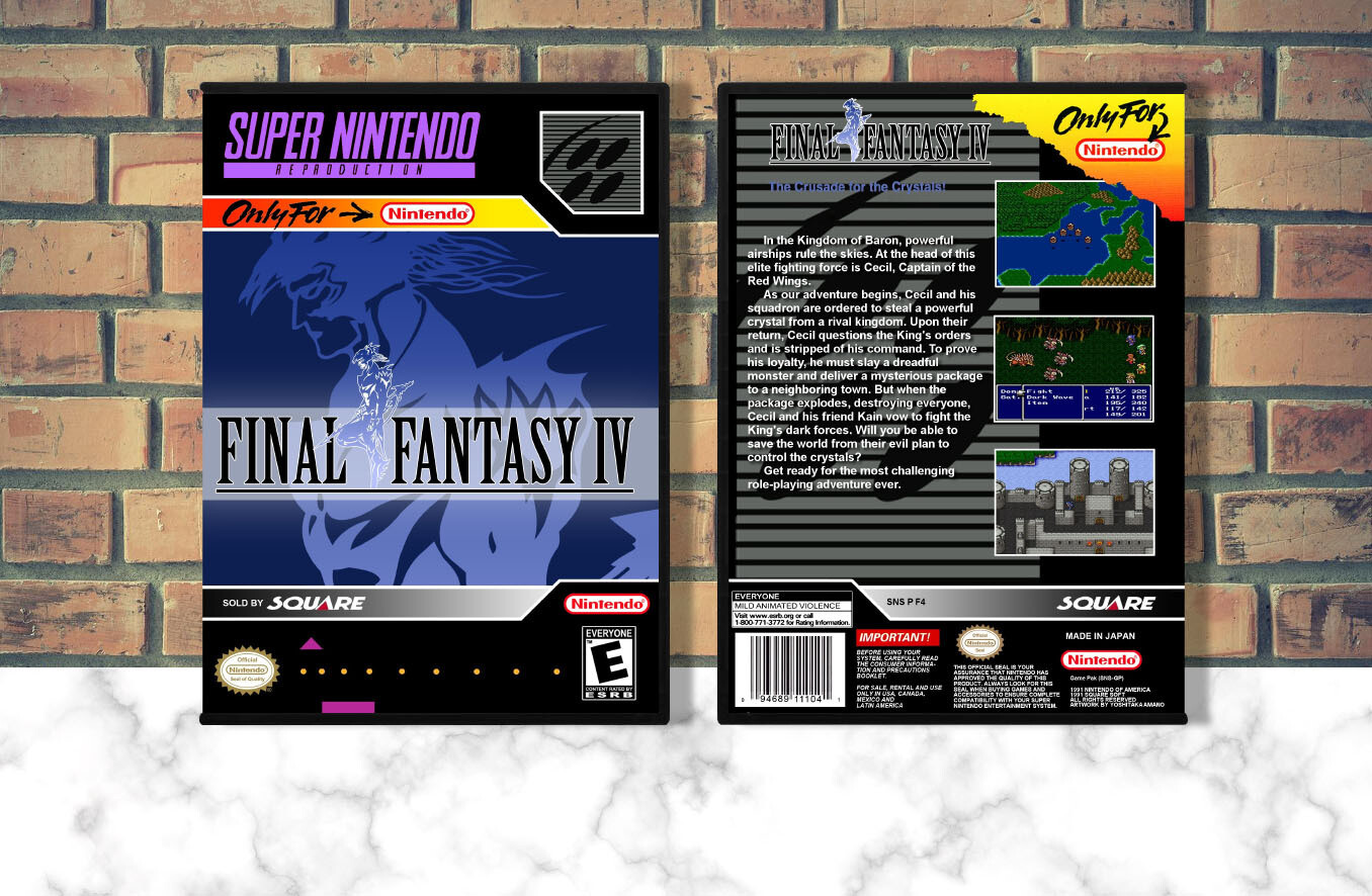 Final Fantasy IV (Repro Spine), Case Color: DARK GREY (OEM DS CASE COLOR)