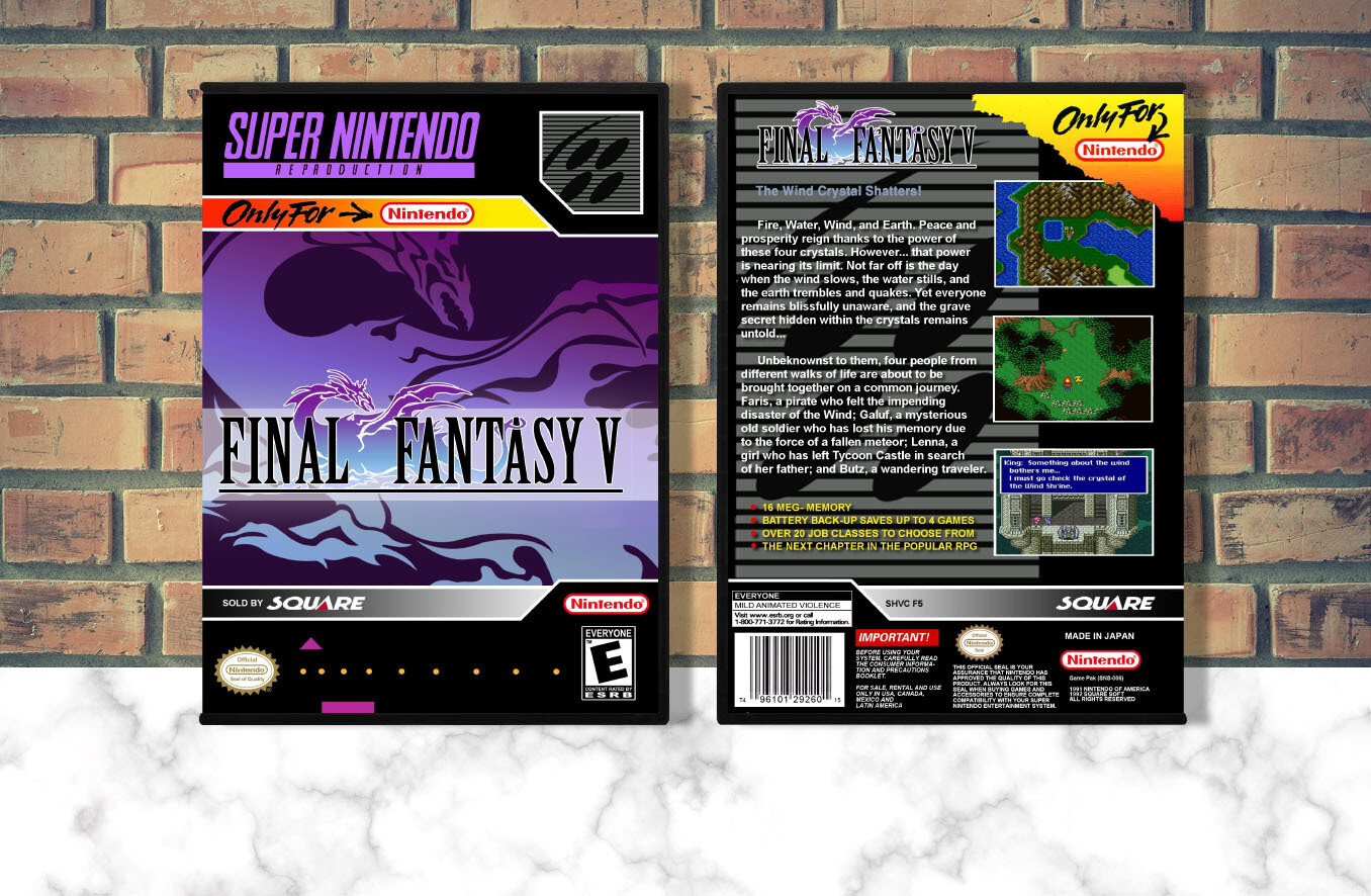 Final Fantasy V (Repro Spine), Case Color: DARK GREY (OEM DS CASE COLOR)