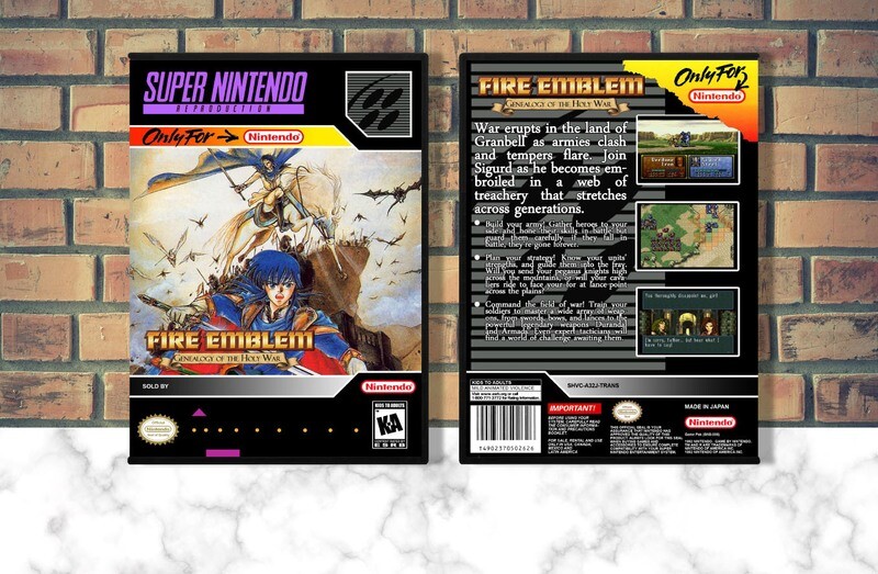 Fire Emblem: Genealogy of the Holy War (Repro Spine), Case Color: DARK GREY (OEM DS CASE COLOR)