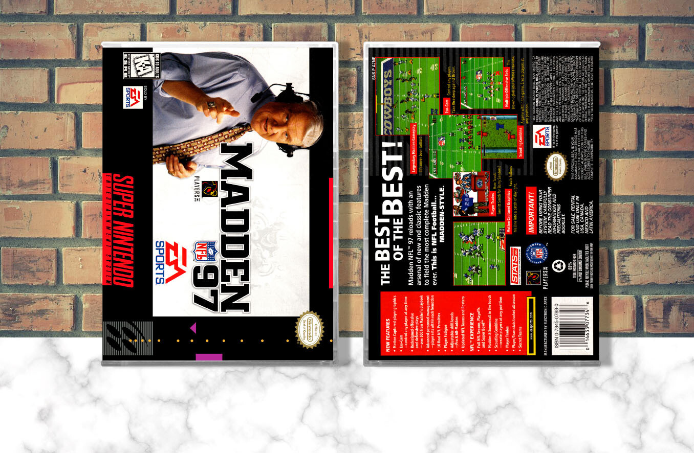 Madden NFL &#39;97, Case Color: CLEAR (Transparent)