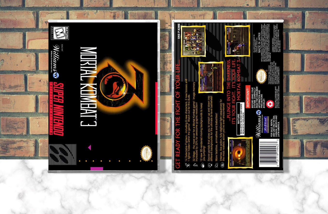 Mortal Kombat 3, Case Color: CLEAR (Transparent)