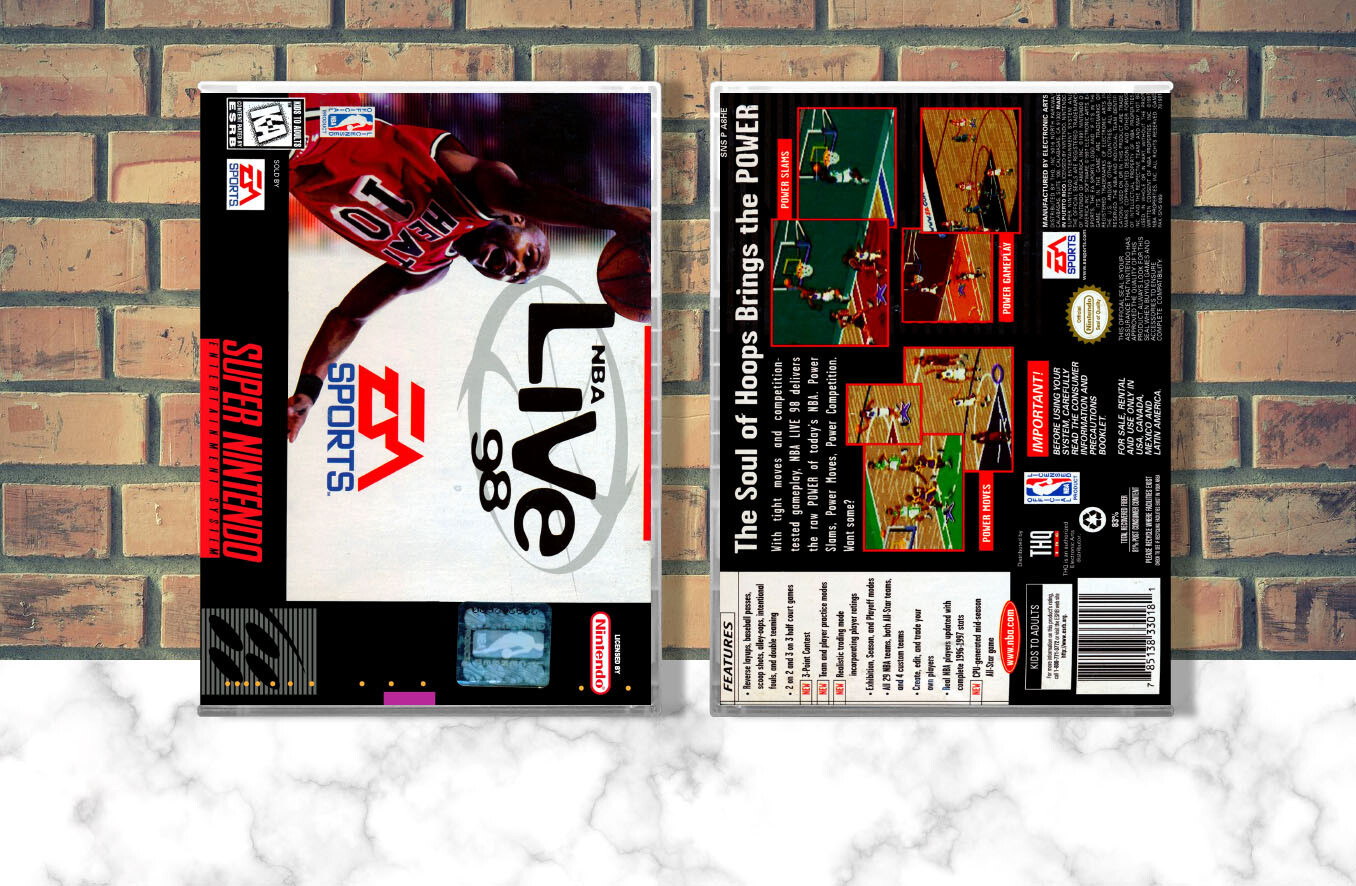 NBA Live &#39;98, Case Color: CLEAR (Transparent)