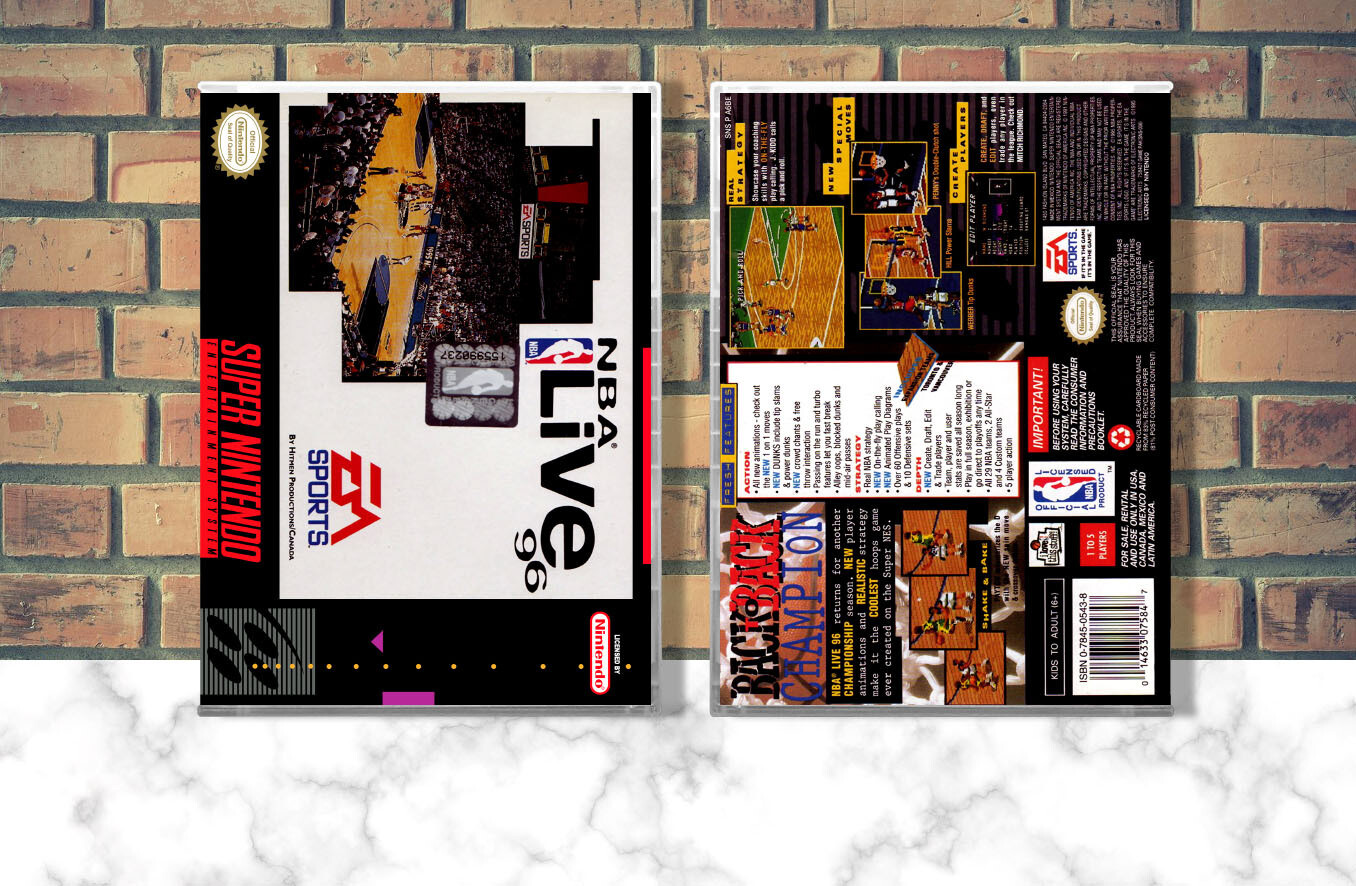 NBA Live &#39;96, Case Color: CLEAR (Transparent)