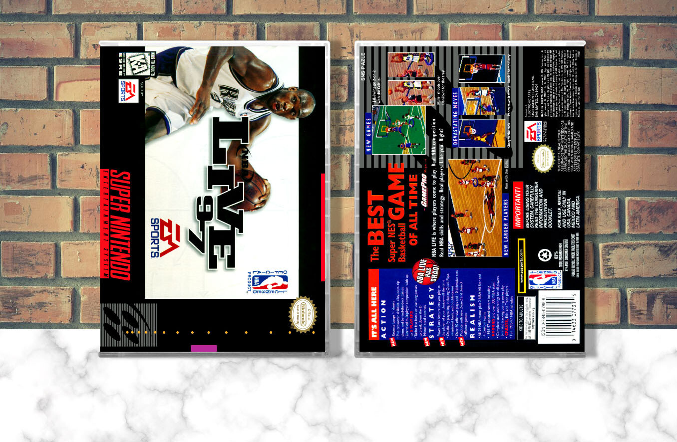 NBA Live &#39;97, Case Color: CLEAR (Transparent)