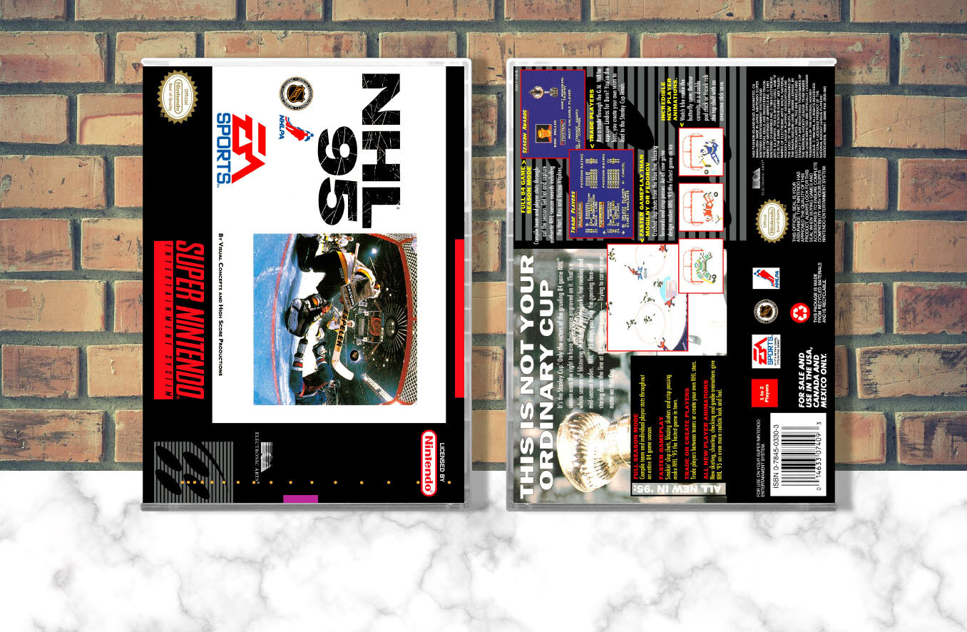 NHL &#39;95, Case Color: CLEAR (Transparent)