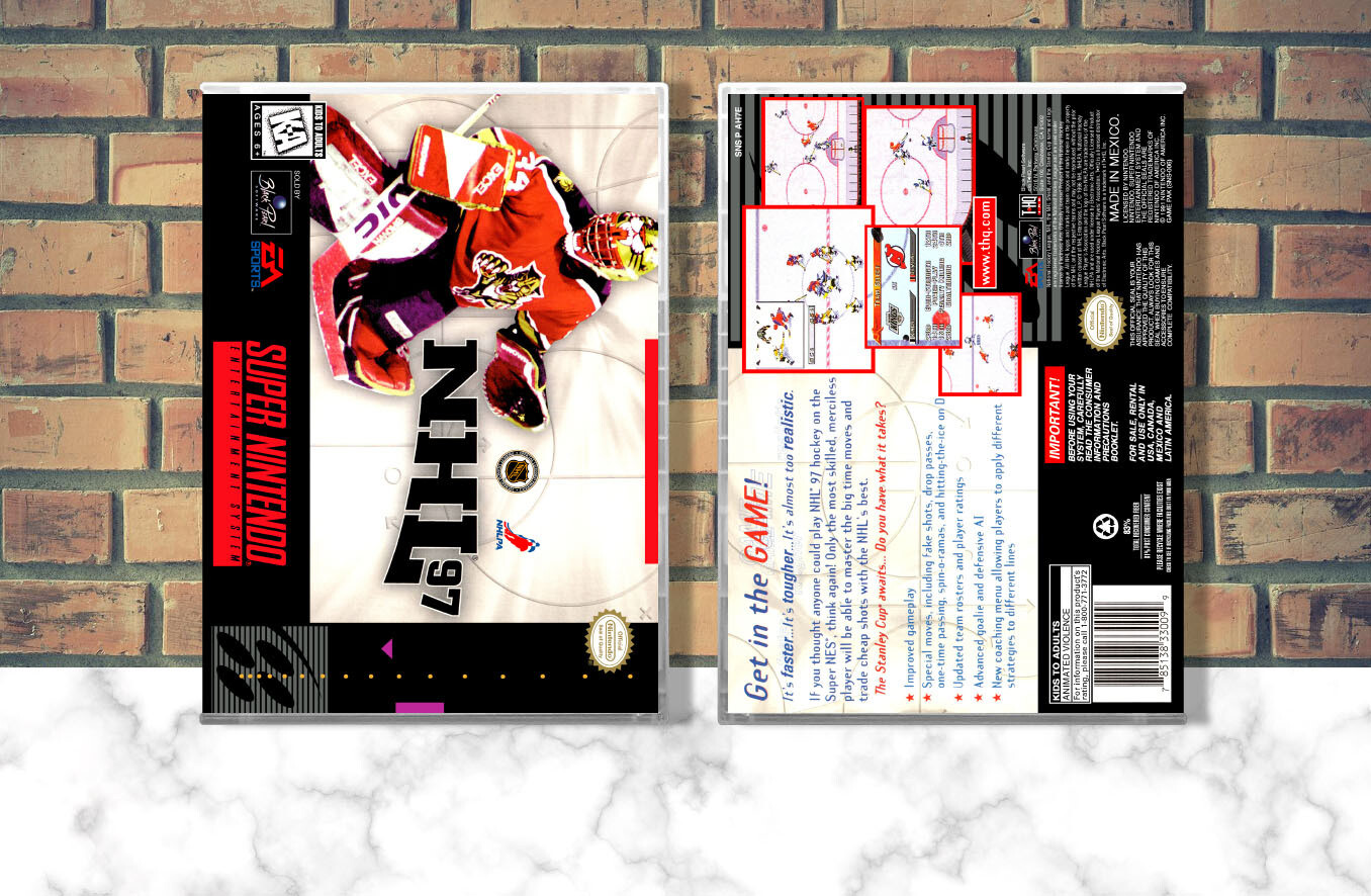 NHL &#39;97, Case Color: CLEAR (Transparent)